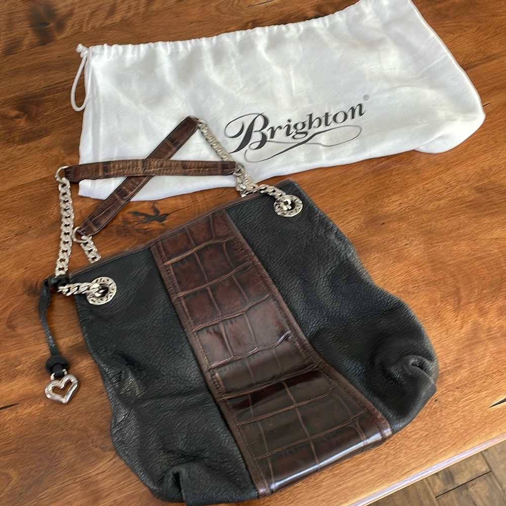 Brighton leather purse (black/brown)